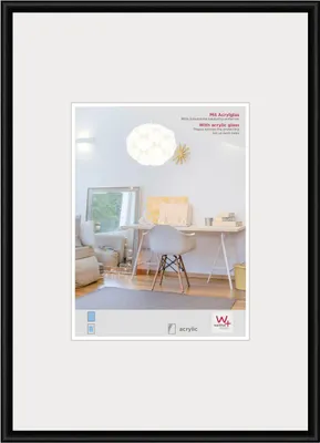 Zdjęcie produktu dla Rama Walther wykonana z tworzywa sztucznego, czarna, w stylu "New Lifestyle", format 20x30 cm, z akrylowym szkłem