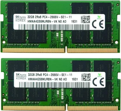 Zdjęcie produktu dla Pamięć Hynix 64Gb 2x 32GB DDR4 PC4 2666MHz 260pin SO-DIMM HMAA4GS6MJR8N-VK