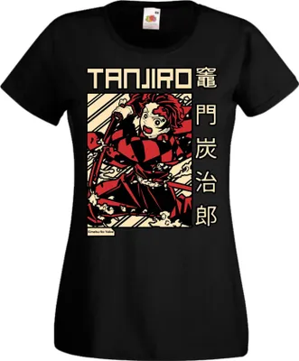 Produktbild von Damen T-Shirt Anime Manga Demon Anime Slayer Tanjiro Kamado 03, Lady S / Schwarz