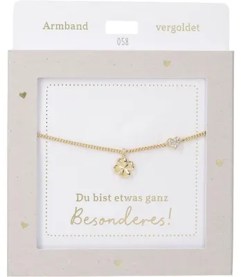 Produktbild von Depesche Armband Gold Kleeblatt Freundschaft Geschenk Mädchen
