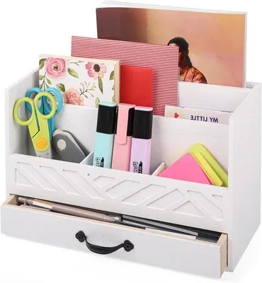 Produktbild von Holz Büroorganizer mit Schublade und Briefablage