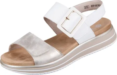 Produktbild von Remonte Damen natürlich schöne Leder Sandale mit Klettverschluss D1J53, Größe:37 EU, Farbe:Weiß