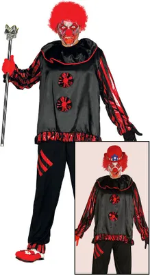 Produktbild von Dämonischer Teufelsclown Horrorclown-Kostüm schwarz-rot
