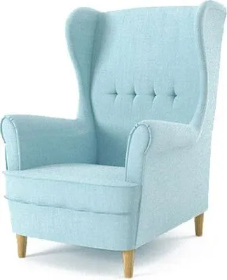 Produktbild von Ohrensessel MILO Sessel für Wohnzimmer & Esszimmer Skandinavisch - Relax Sessel aus Webstoff - Best Sessel. Sessel Wohnzimmer Möbel FARBE: Hellblau
