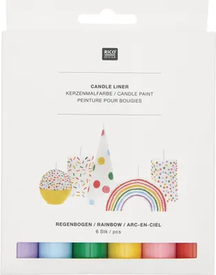 Produktbild von 6 Kerzenfarben 30 ml Regenbogen