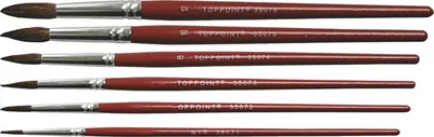 Produktbild von 6 Aquarellpinsel Pinsel Set Gr. 2 4 6 8 10 12