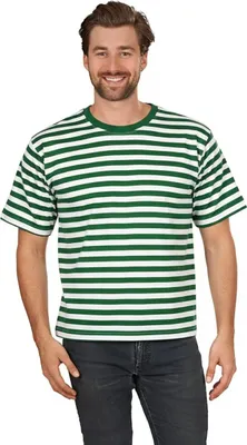 Produktbild von Ringelshirt kur grün-weiß Faschingskostüm Herren Größe: 3XL