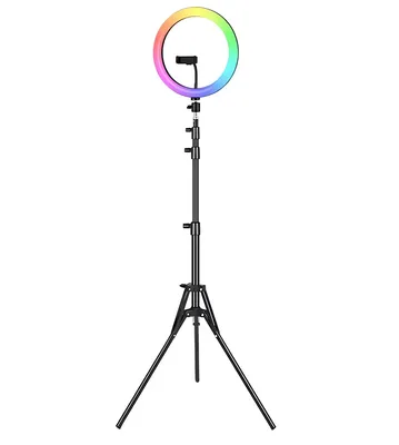 Image de Verk 24568 Lampe annulaire à LED avec trépied, 120W, RGB