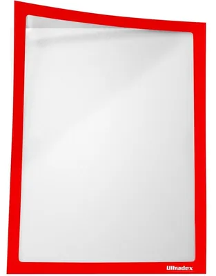 Produktbild von Infotasche ADMA selbsthaftend/magnetisch A4 BxH 225x312mm rot VE=25 Stück