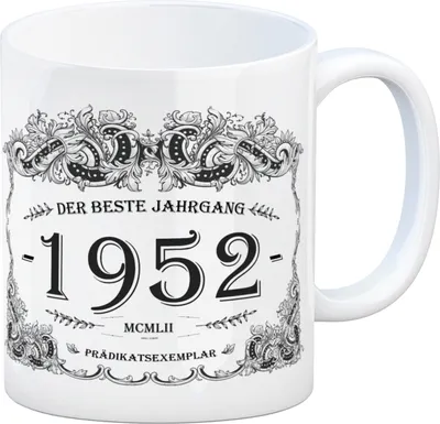 Produktbild von 1952 der beste Jahrgang Kaffeebecher Tasse Kaffeetasse Geburtsjahr Geburtstag