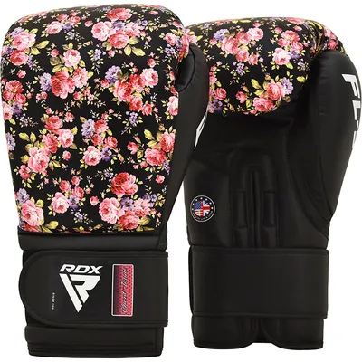 Zdjęcie produktu dla Damskie rękawice bokserskie RDX FL5 Floral Leatherette Hook and Loop