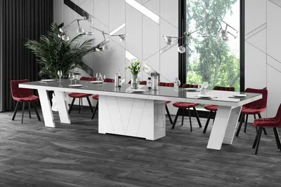 Produktbild von Design Esstisch Tisch HEG-111 Hochglanz XXL ausziehbar 160 bis 412 cm
