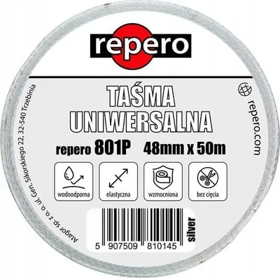 Image de Ruban isolant Atagor Repero 801P - 48 mm x 50 m - Argenté - Résistant et Universel