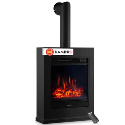 Imagen del producto de KAMINIO Chimenea eléctrica KALLE con conducto de chimenea: Chimenea eléctrica de pie con calefacción, efecto de llama 3D, control remoto - Color, Imagen generada por IA