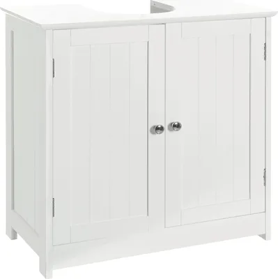 Image de Meuble sous-lavabo 60x30x60cm salle de bain Meuble sous-lavabo blanc salle de bain