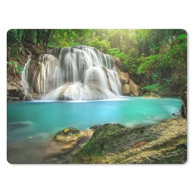 Produktbild von MuchoWow® Mauspad Mousepad Wald - Wasserfall - Natur 23x19 cm - Mousepads - Maus Mat - Pad - Mausunterlage - Schreibtischunterlage - Mauspad