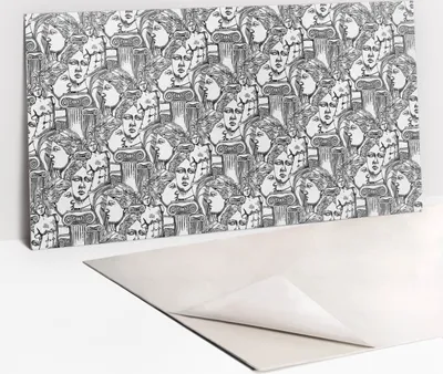Obrázek produktu pro Ochranný Panel PVC - Samolepicí Vinylové Dlaždice na Stěnu - 100 x 50 - Starověké téma