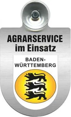 Produktbild von Einsatzschild für Windschutzscheibe incl. Saugnapf - Agrarservice im Einsatz - 309739- Wappen nach Wahl Color - Region Baden-Württemberg