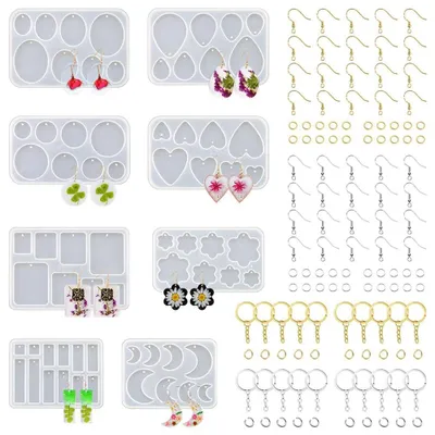 128-teiliges Harsformen-Set für Schmuck, Silikon, UV-Harz
