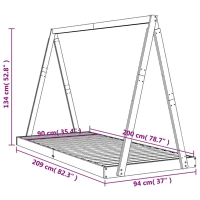 Immagine prodotto di vidaXL Letto per bambini 90x200 cm in legno di pino massiccio