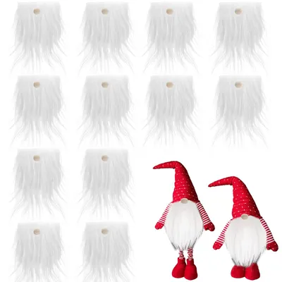 Productafbeelding van Voorgesneden dwergbaard - Set van 12 - Dwergbaard om zelf te maken - Witte dwergbaard voor kerstdecoraties