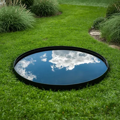 Produktbild von Wasserschale / Wasserspiegel Rund 100, Gartendekoration für Terrasse und Rasen, Dekorative Schachtabdeckung