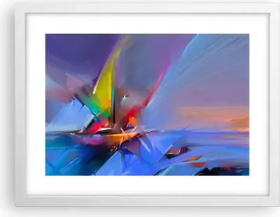 Produktbild von Gerahmtes Poster - Weißer Rahmen - Abstraktion modern - 40x30 cm - Wand Bild - Wanddeko - Wandbilder - Kunstposter - Wandposter - Bilderrahmen - Bilder - Kunstdruck - Wandbild - P2WAA40x30-4030