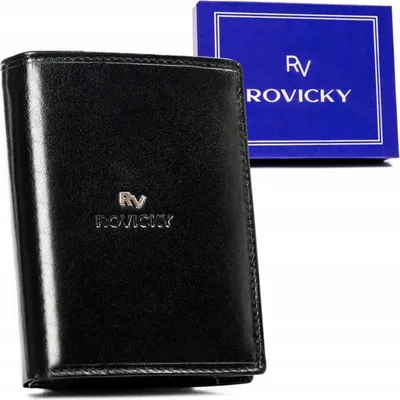 Produktbild von Rovicky | Elegante Brieftasche, aus Leder, für Herren, Naturleder, Schwarz, 9.5x12.5 cm