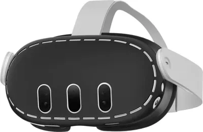Produktbild von VORTEX VR Silikon Brillenschutz für Meta Quest 3 – Weicher Schutz, Anti-Rutsch, Staubresistent, VR Cover in Schwarz, Grau & Blau