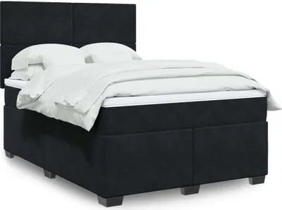 Produktbild von Maison Exclusive - Boxspringbett mit Matratze Schwarz 140x190 cm Samt