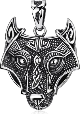 Produktbild von MATERIA by Matthias Wagner Herren Kettenanhänger Wolfskopf Wolf keltisch 925 Sterling-Silber antik KA-77