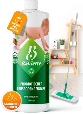 Immagine prodotto di BAVIETTE Naturpur, detergente per pavimenti, 1 litro – pulizia delicata per la casa, ideale per pavimenti in laminato, parquet, PVC e vinile