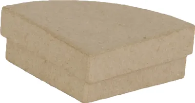 Produktbild von Décopatch 4x Braunes Pappmaché, Schachtel 1/4 Torte 7x7x3cm - Kartonbraun BT072C