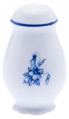 Image de Rose, boîte en porcelaine fermée, décor de roses bleues, marque Thun, 6,3 cm
