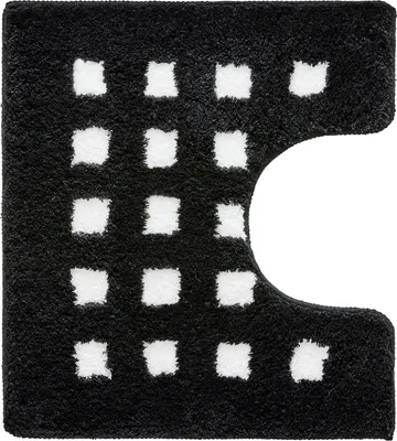 Produktbild von Kleine Wolke Badteppich Boxes Schwarz Weiß WC-Vorleger 55x50 cm