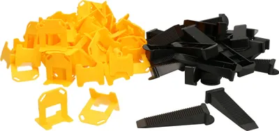 Produktbild von KOTARBAU® Nivellierhilfe für Fliesen Zuglaschen 1 mm 50 Ilość Stück + 50 Keile
