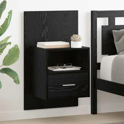 Obrázek produktu pro Maison Exclusive – Noční stolek, 2 kusy, černá barva, vzhled dubu, rozměry 50 x 32,5 x 80 cm