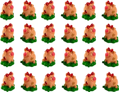 Produktbild von 24 Stück Mini Glücksschweinchen Glücksbringer Figuren
