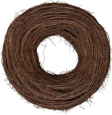Zdjęcie produktu dla Brązowy wianek rattanowy Ø 50 cm x 14 cm - Clayre & Eef