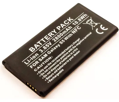 Produktbild von Akku für Samsung Galaxy S5 LTE Li-Ion 3,85 Volt 2800 mAh schwarz.