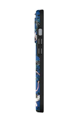 A side view of a phone case with a leopard pattern.