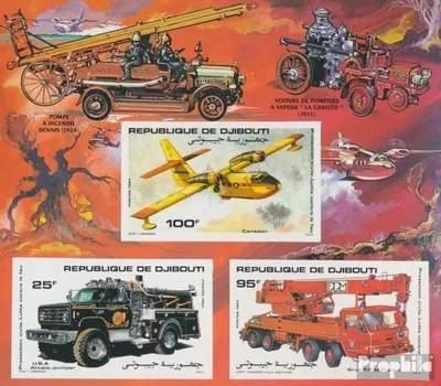 Produktbild von Briefmarken Dschibuti 1984 Mi Block104B (kompl.Ausg.) postfrisch Feuerwehr