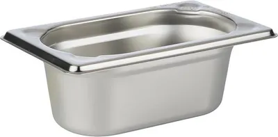Produktbild von APS 81502 GN 1/9 Behälter, Edelstahl, 17,6 x 10,8 cm, Tiefe 65 mm, 0,6 Liter