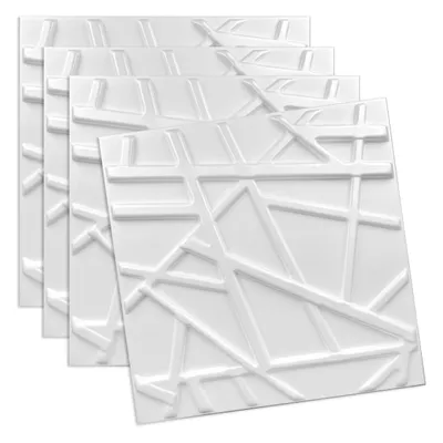 Produktbild von Verdico | 3D Wandpaneele Polystyrol - Weiß - 50x50 Cm - Deckenpaneele - 0,25 m2