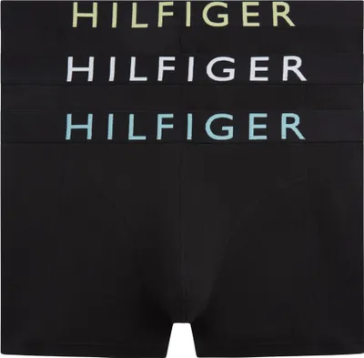 Produktbild von Tommy Hilfiger Herren 3er Pack Boxershorts Trunks mit Logobund, Schwarz (Lmn CRD
