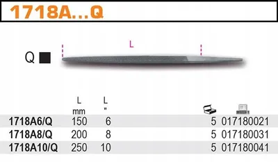Produktbild von Beta 1718A10/Q Halbglatt Vierkantfeile 250 mm