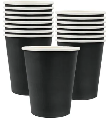 Produktbild von Pappbecher Schwarz 250ml 16er Set Partybecher