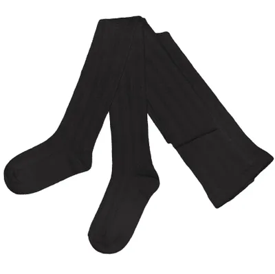 Produktbild von Damen Strickstrumpfhosen aus Baumwolle Trachten: Zopfmuster Schwarz Größe 48-50