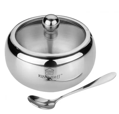 Produktbild von Kinghoff Zuckerdose Aus Stahl Mit Löffel Kh-3725 Glänzend