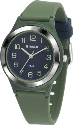 Produktbild von SINAR Jugenduhr Armbanduhr Analog Quarz Jungen Silikonband XB-48-3 grün blau
